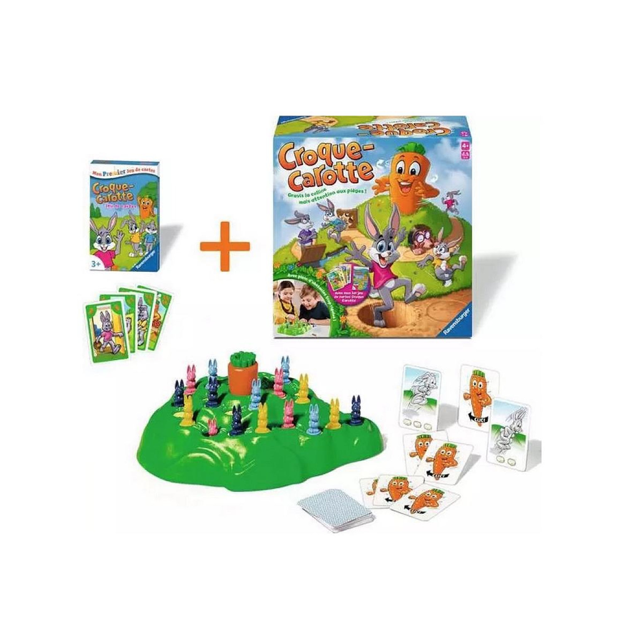 Voir la diapositive 3 : RAVENSBURGER Croque Carotte et jeu de cartes 2025
