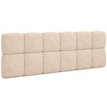 ID MARKET Tête de lit suspendue matelassée NUAGE velours beige 160 cm