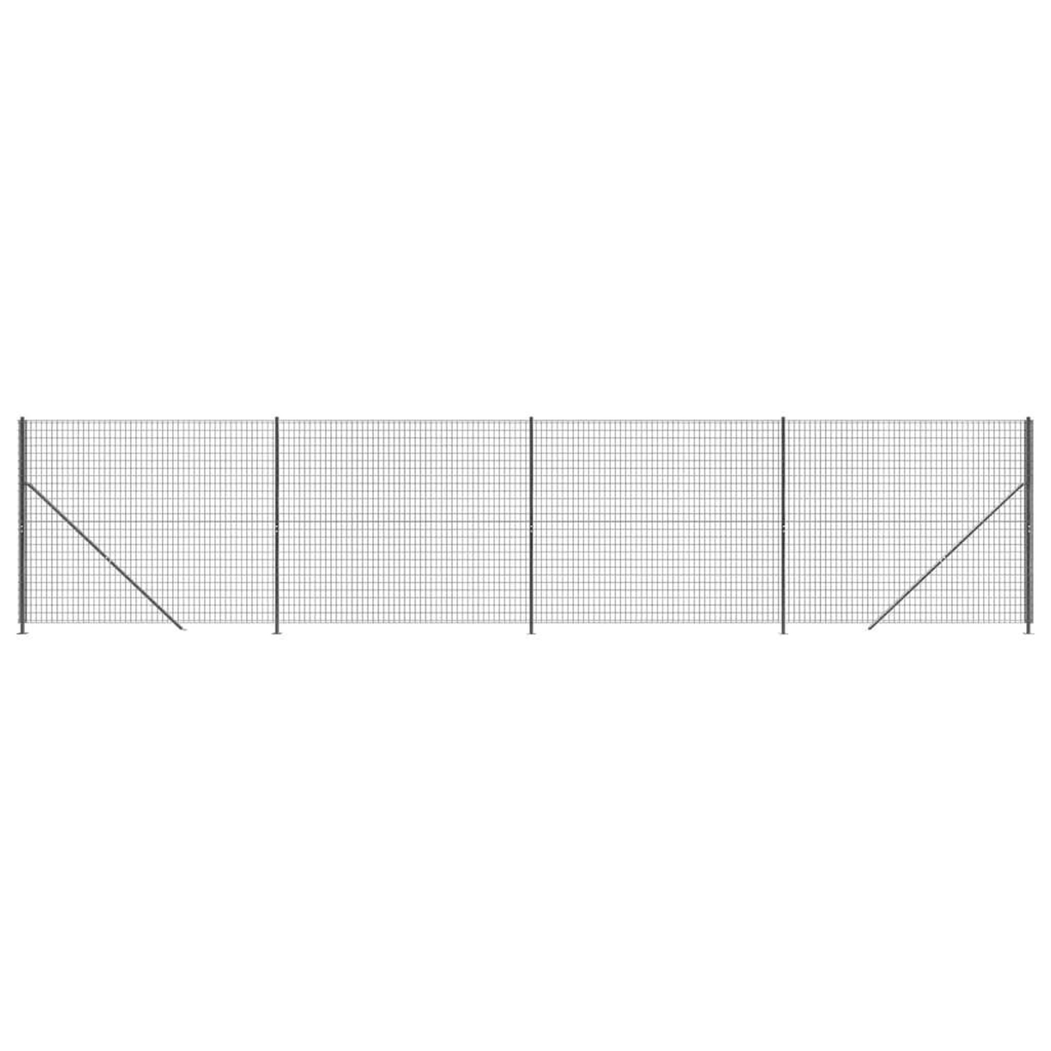 Voir la diapositive 2 : VIDAXL Cloture en treillis metallique avec bride anthracite 1,4x10 m