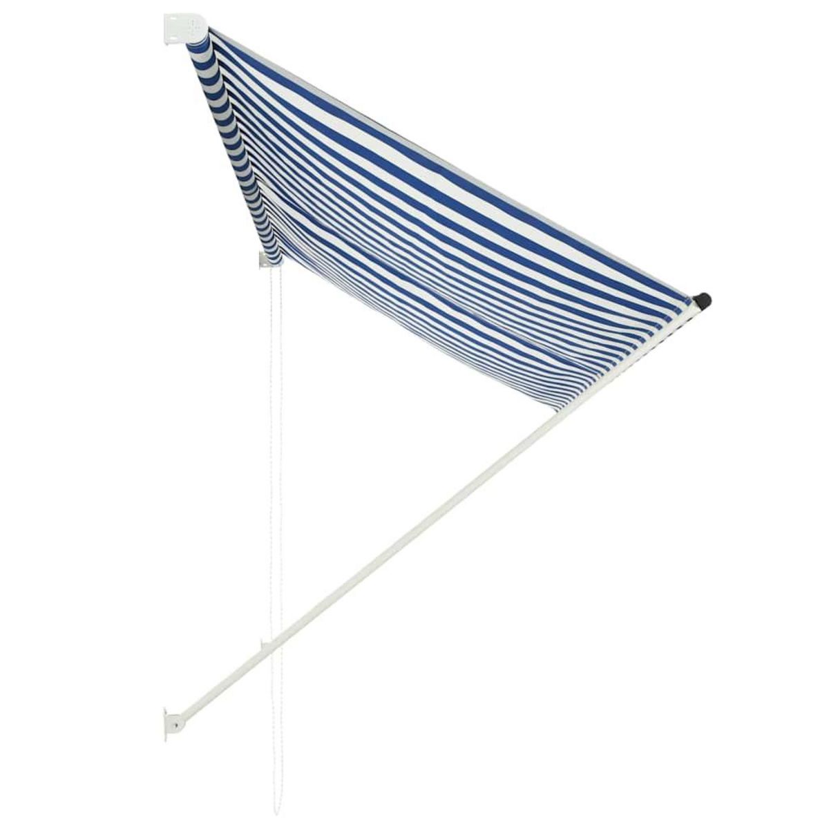 VIDAXL Auvent retractable 250x150 cm Bleu et blanc