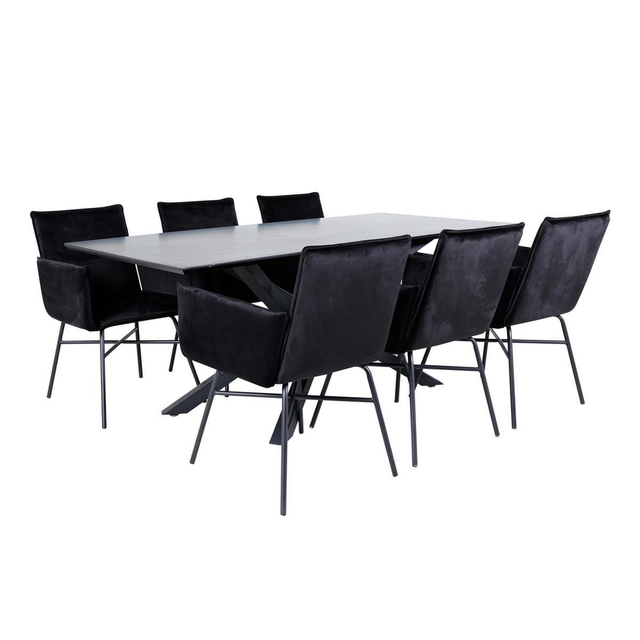 Paris Prix Ensemble table à manger & 6 chaises  piazza & petra  180cm noir