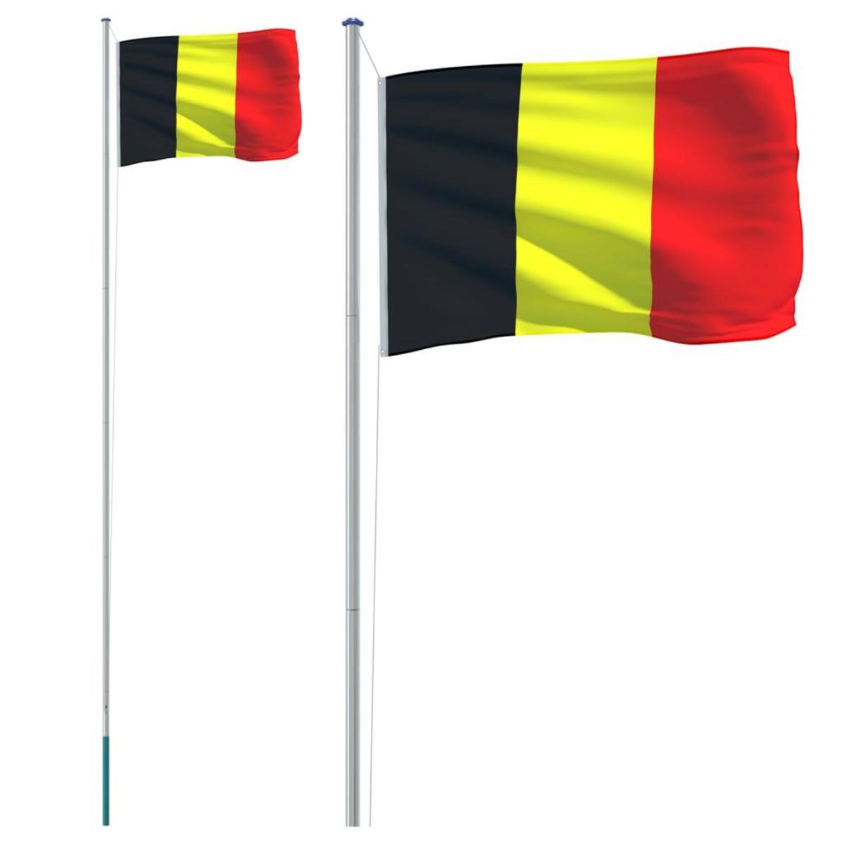 VIDAXL Drapeau de la Belgique et mat 6,23 m Aluminium