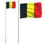 Voir la diapositive 2 : VIDAXL Drapeau de la Belgique et mat 6,23 m Aluminium