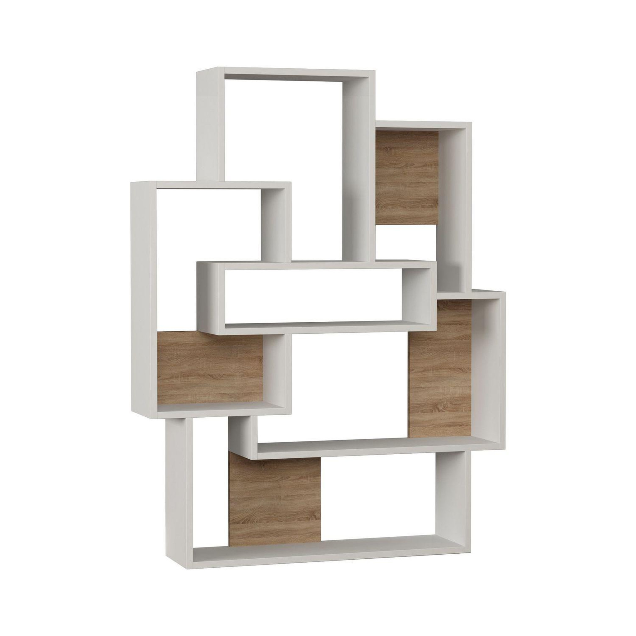 TOILINUX Etagère bibliothèque design bois Barce. Coloris disponibles : Blanc