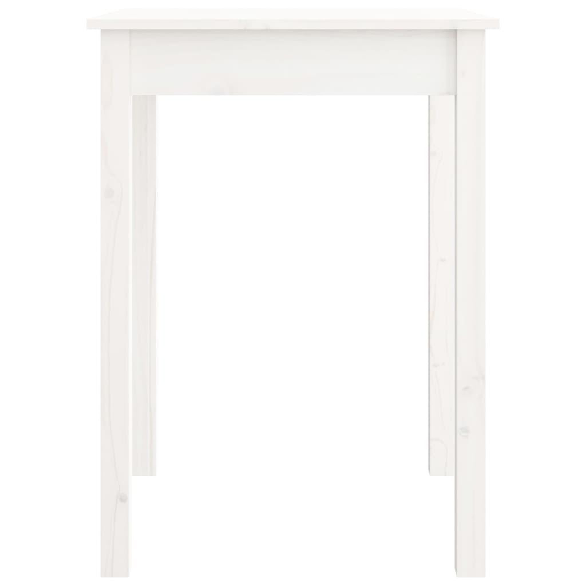 Voir la diapositive 3 : VIDAXL Table a manger Blanc 55x55x75 cm Bois massif de pin