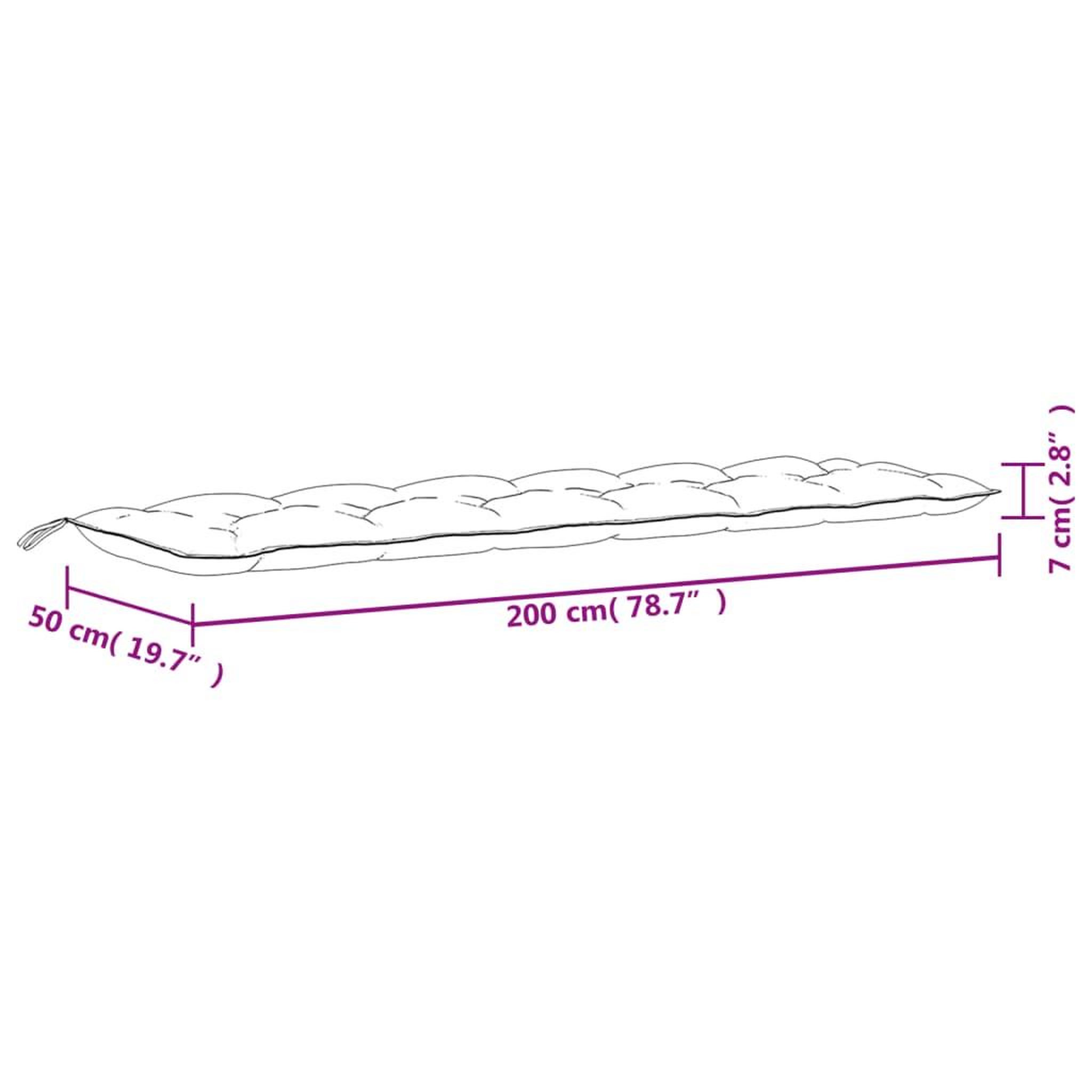 Voir la diapositive 6 : VIDAXL Coussins de banc de jardin lot de 2 bleu marine 200x50x7 cm