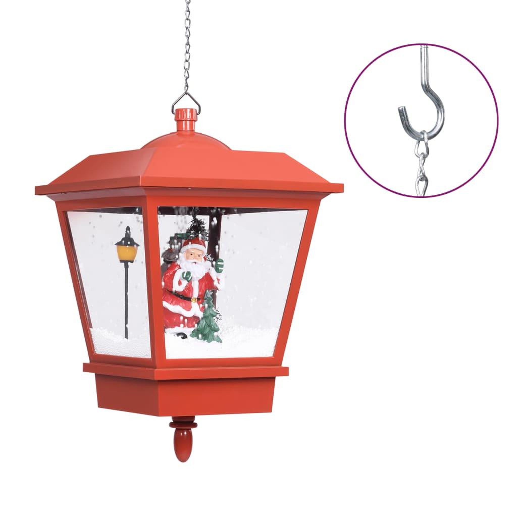 Voir la diapositive 2 : VIDAXL Lampe suspendue de Noël lumiere LED Pere Noël Rouge 27x27x45 cm