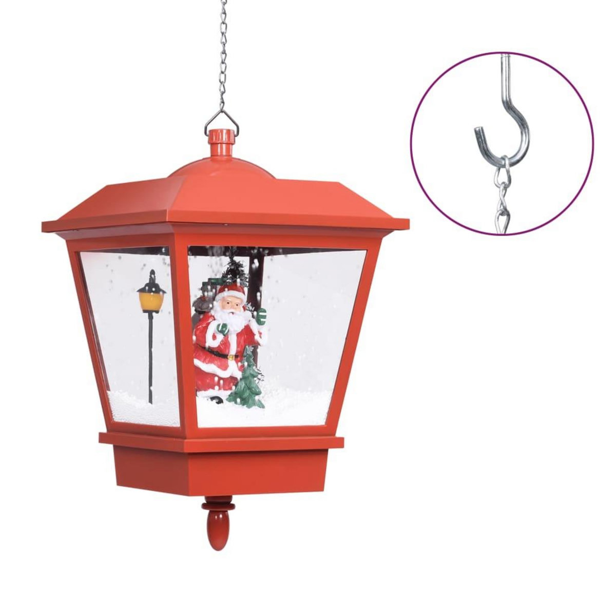VIDAXL Lampe suspendue de Noël lumiere LED Pere Noël Rouge 27x27x45 cm
