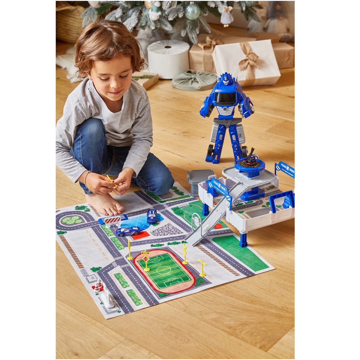 One Two Fun Camion de police transformable 3 en 1