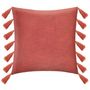Voir la diapositive 1 : Paris Prix Coussin Déco à Pompons  Gypsy  50x50cm Terracotta