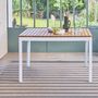 Voir la diapositive 3 : SWEEEK Table de jardin SENORA acacia avec coins arrondis, 6 places, 120 x 80 x 75 cm