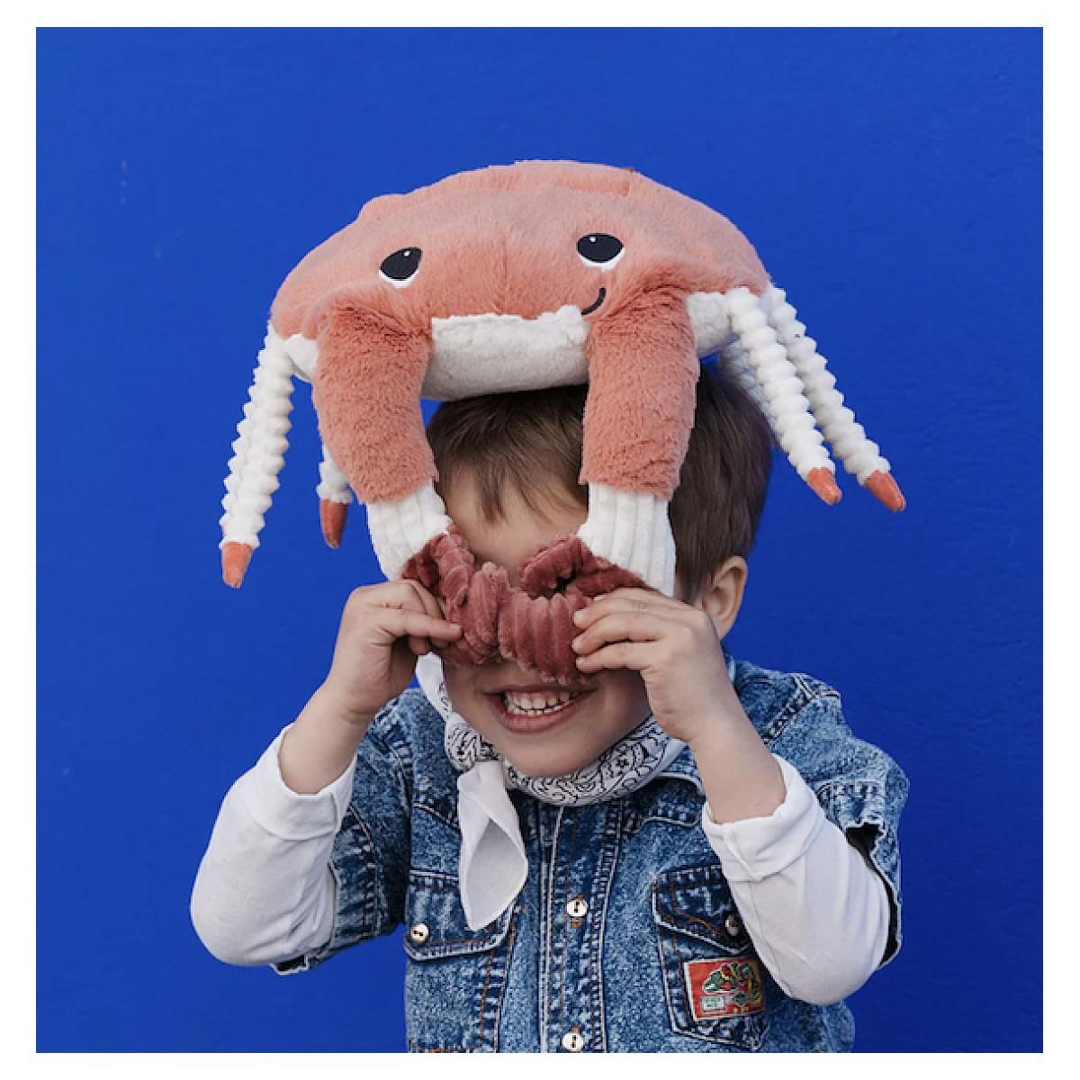 LES DEGLINGOS Peluche Ptipotos-crabe maman bebe terracotta