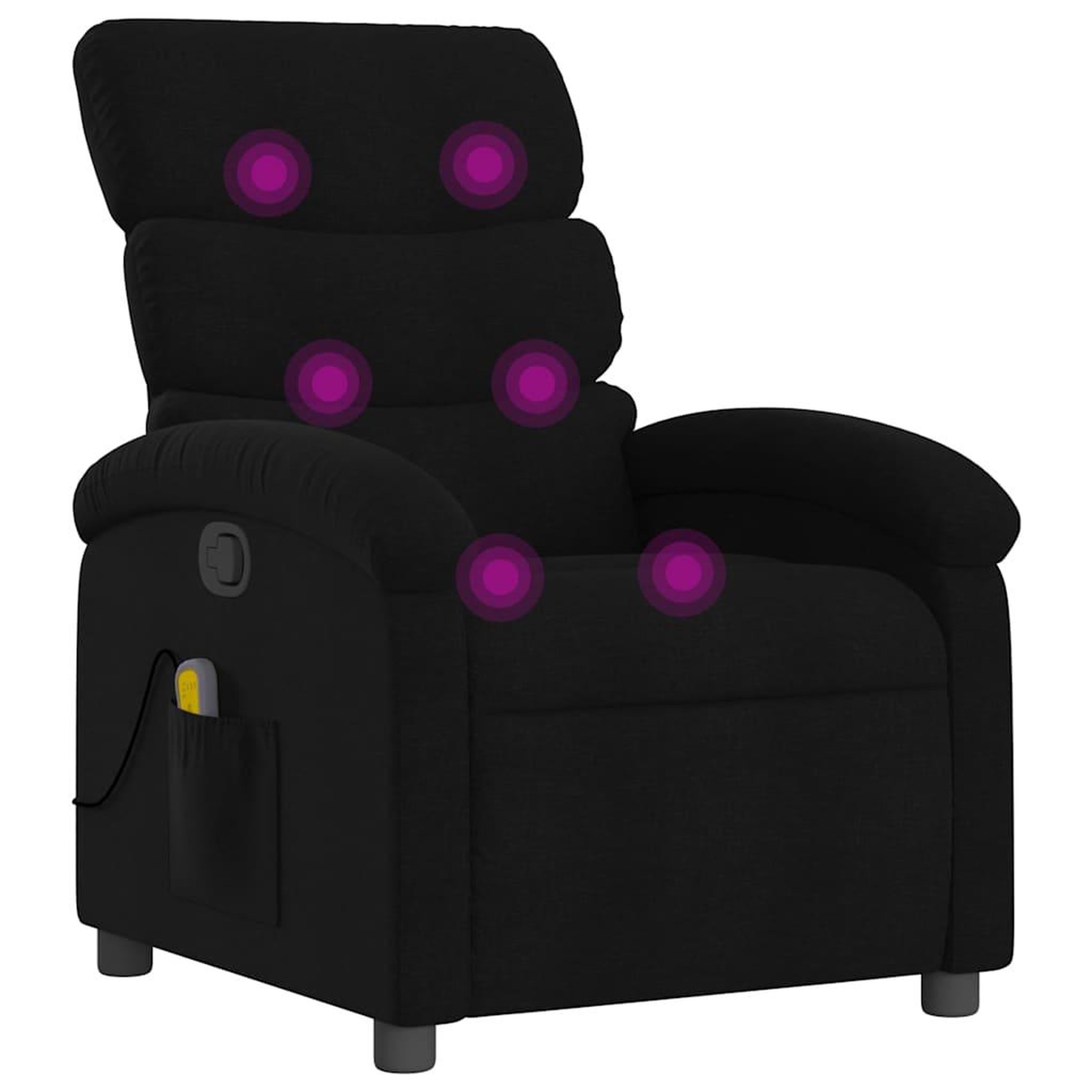 Voir la diapositive 2 : VIDAXL Fauteuil de massage inclinable Noir Tissu