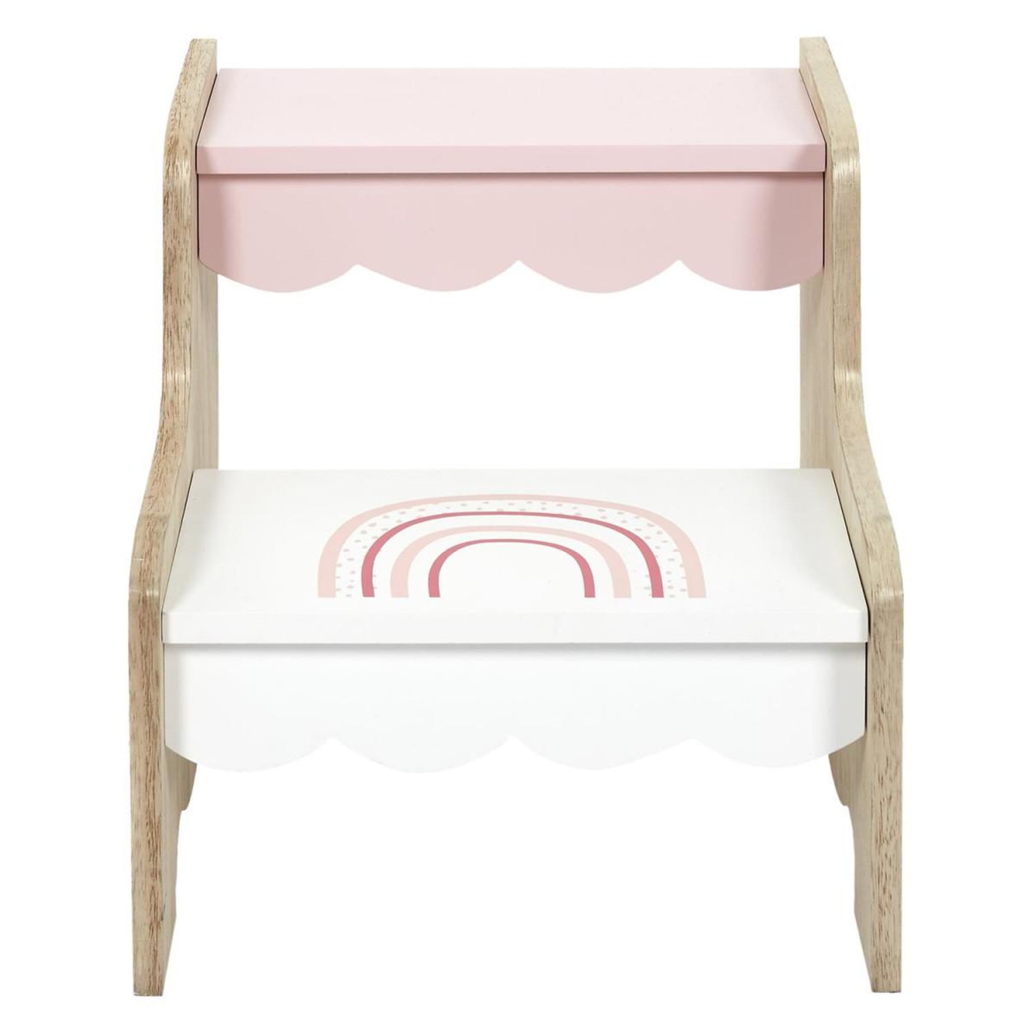 Voir la diapositive 2 : HOME DECO KIDS Marchepied pour enfant  fille  33cm rose & blanc