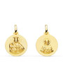 Voir la diapositive 1 : L'ATELIER D'AZUR Pendentif Médaille Scapulaire Or Jaune - Vierge du Carmen et Sacré Coeur de Jesus - Chaine Offerte