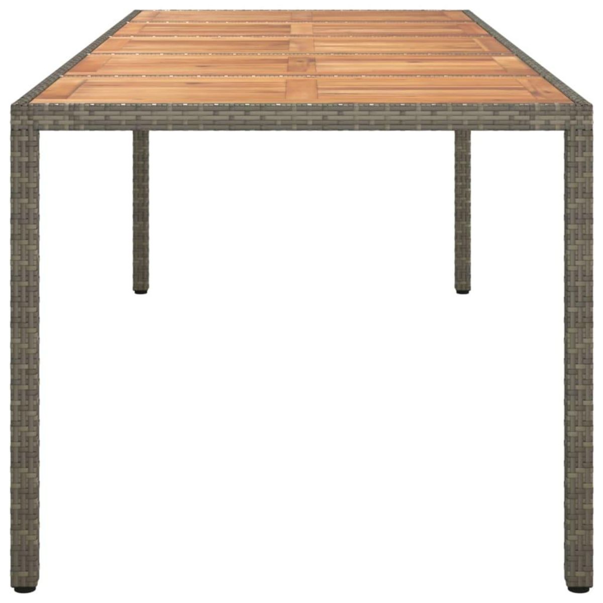 VIDAXL Table de jardin Gris 250x100x75 cm Resine tressee