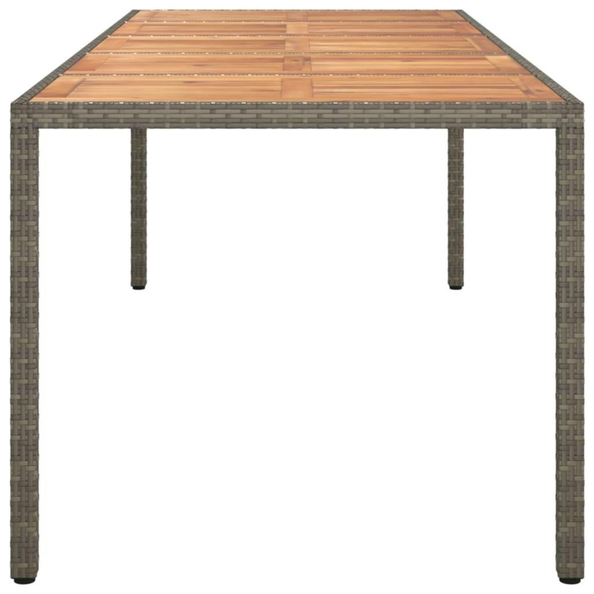 VIDAXL Table de jardin Gris 250x100x75 cm Resine tressee
