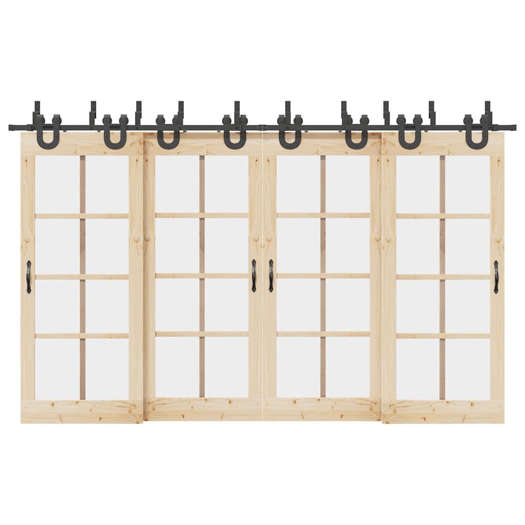 VIDAXL Kit de quincaillerie de porte coulissante 366 cm acier noir