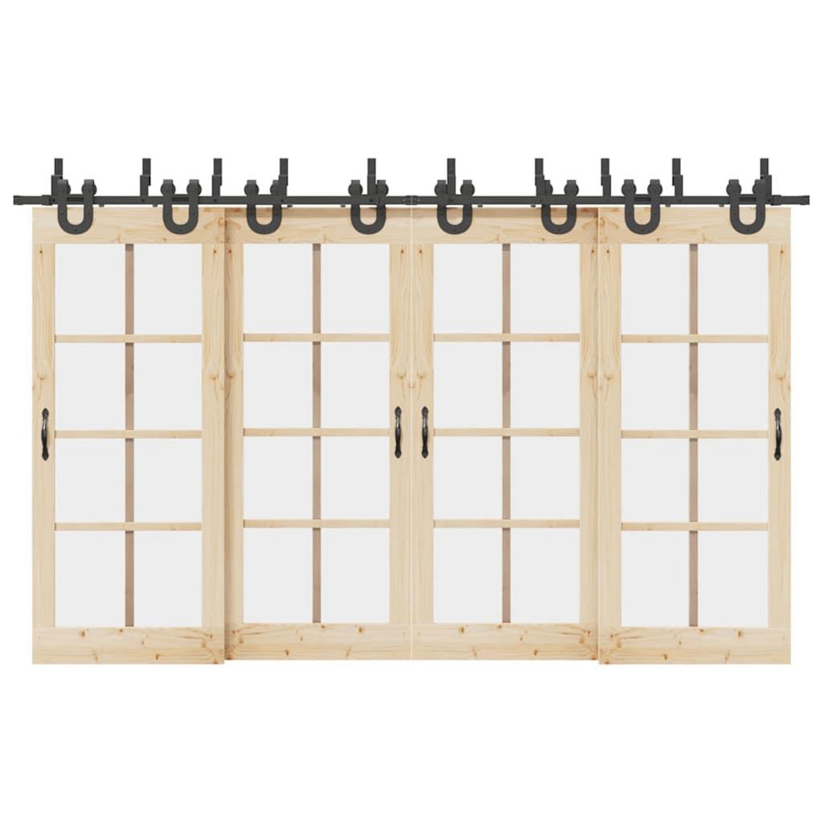 VIDAXL Kit de quincaillerie de porte coulissante 366 cm acier noir