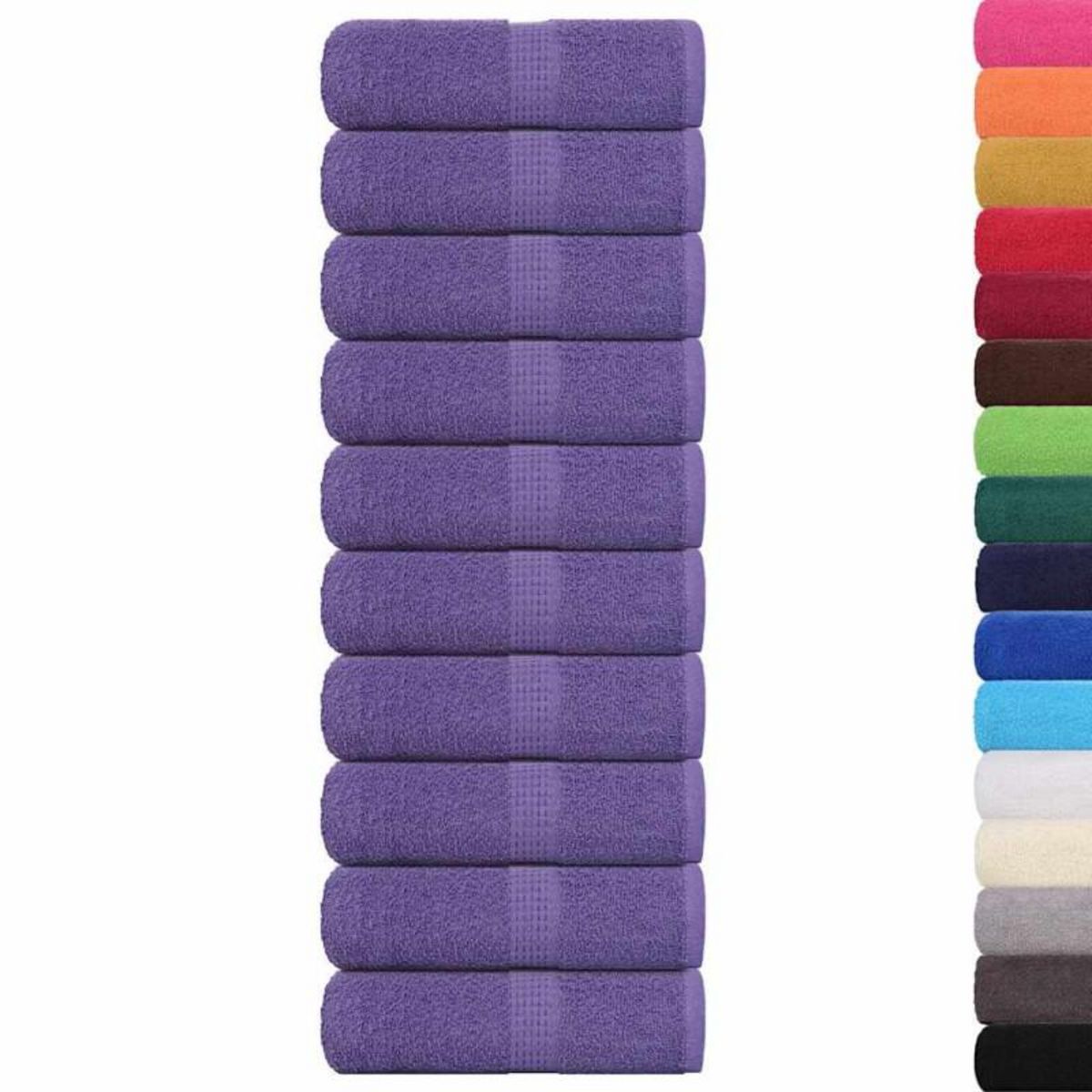 VIDAXL Serviettes de visage 10 pcs violet 30x30 cm 360 g m² 100% coton