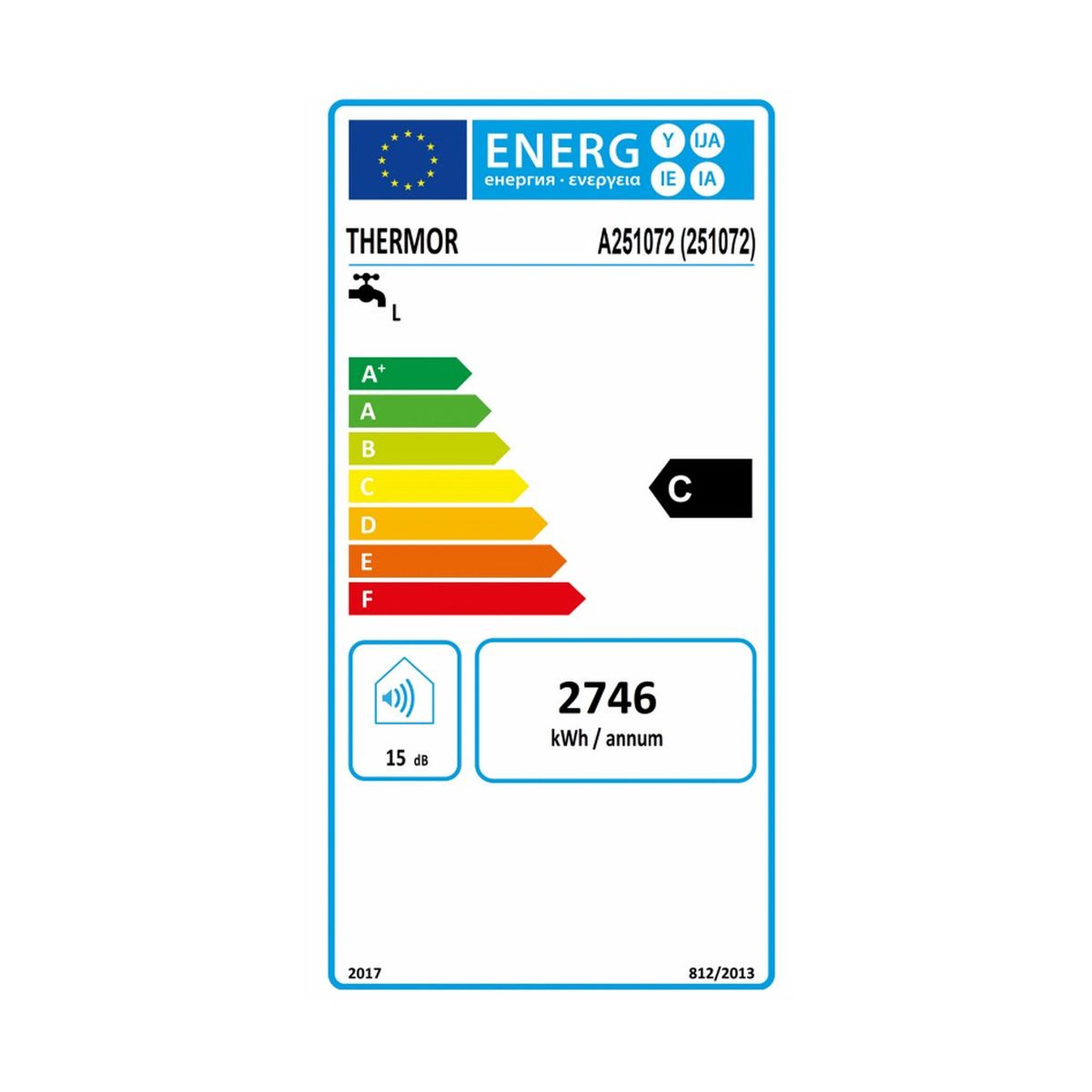 Voir la diapositive 2 : Thermor Chauffe-eau électrique 100l vertical - 251072