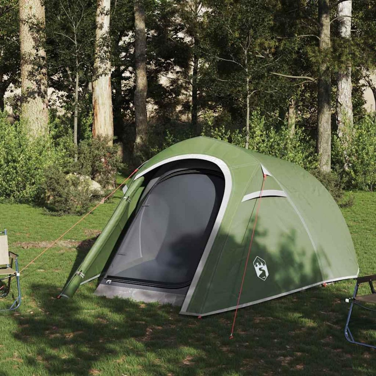 VIDAXL Tente de camping tunnel 3 personnes vert impermeable
