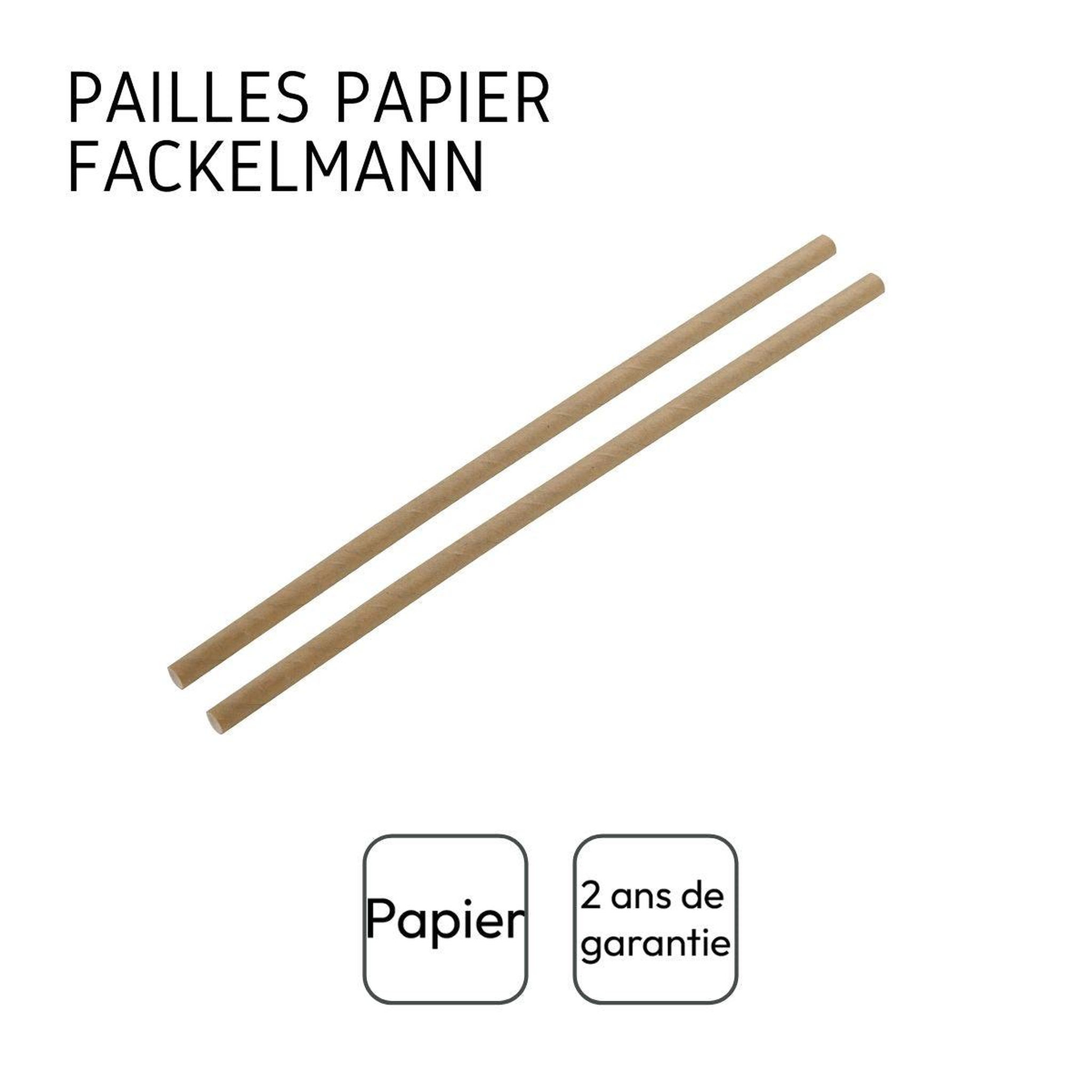 Voir la diapositive 4 : Fackelmann Boite de 250 pailles en papier brun 21 cm fackelmann nature