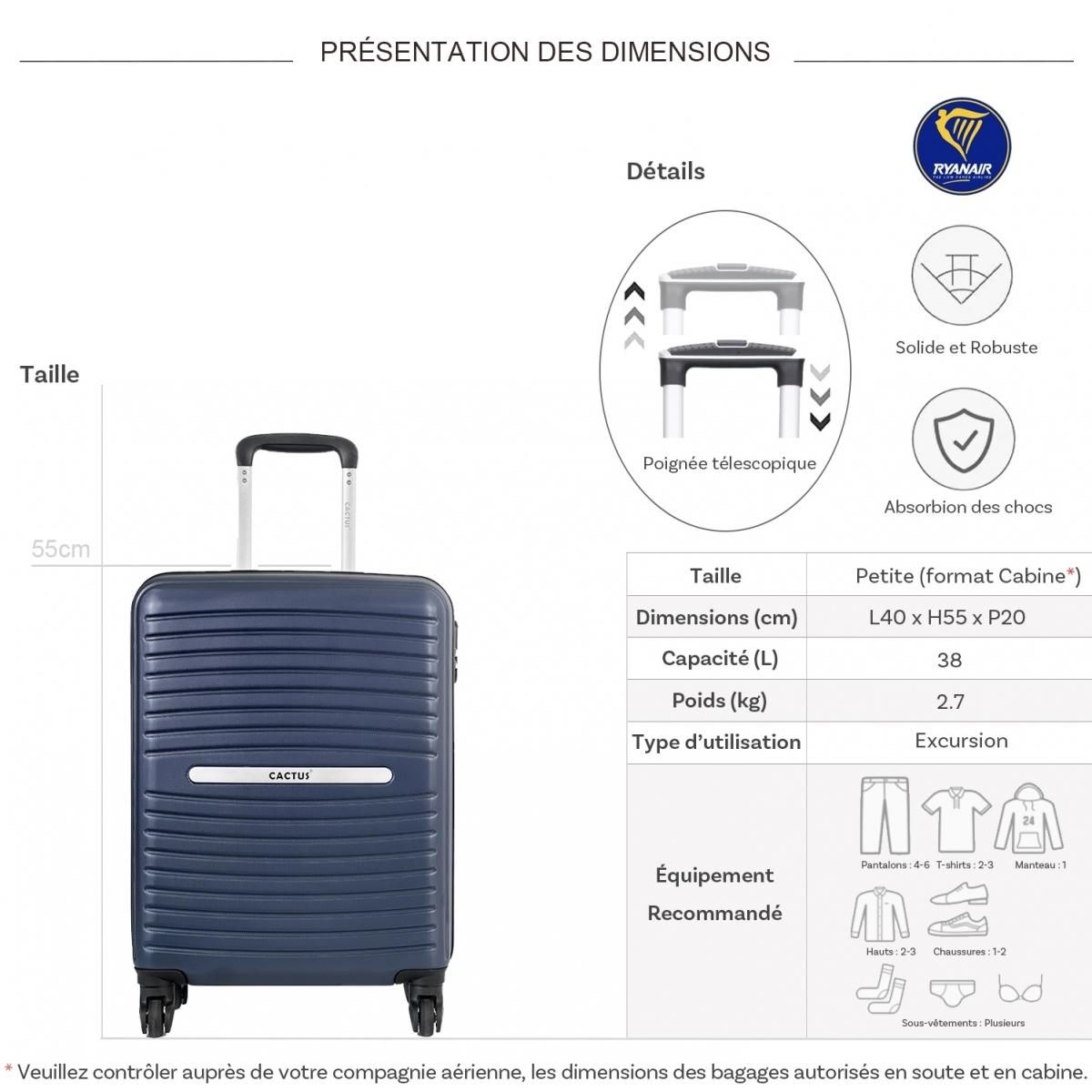Cactus Valise cabine rigide 55cm