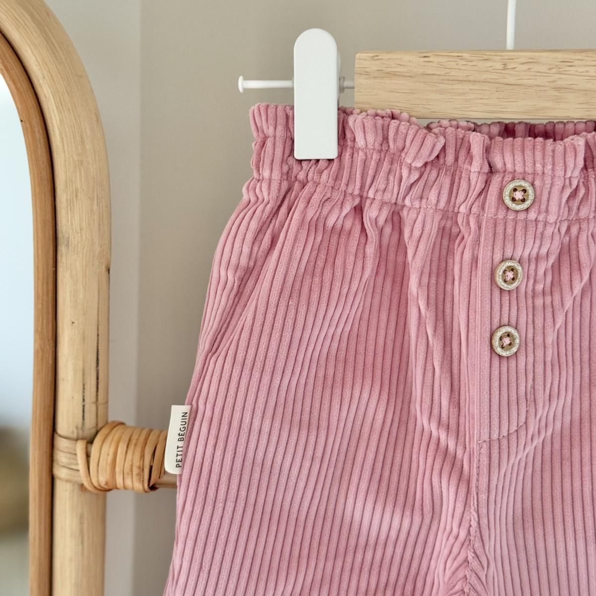 Petit Béguin Pantalon enfant en velours côtelé Céleste
