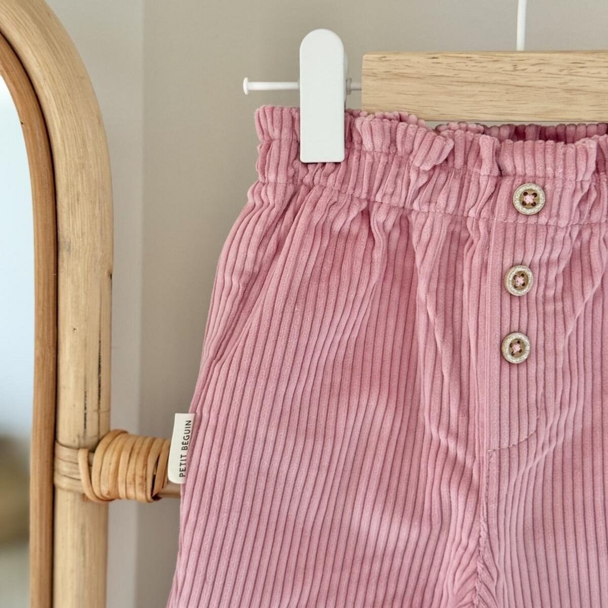 Petit Béguin Pantalon enfant en velours côtelé Céleste