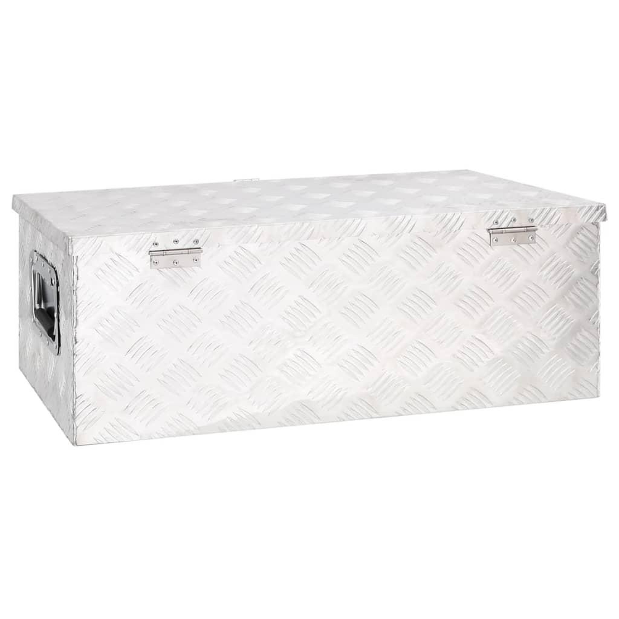 Voir la diapositive 4 : VIDAXL Boîte de rangement Argente 80x39x30 cm Aluminium