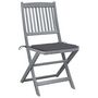 Voir la diapositive 2 : VIDAXL Chaises pliables d'exterieur lot de 4 et coussins Bois d'acacia