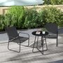 Voir la diapositive 2 : OUTSUNNY Ensemble salon de jardin 3 pcs 2 fauteuils et table ronde gris