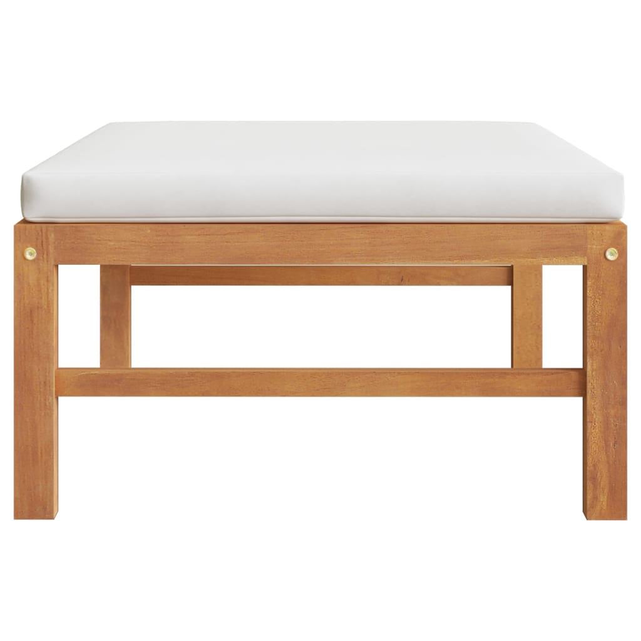 Voir la diapositive 3 : VIDAXL Repose-pied avec coussin creme Bois de teck solide