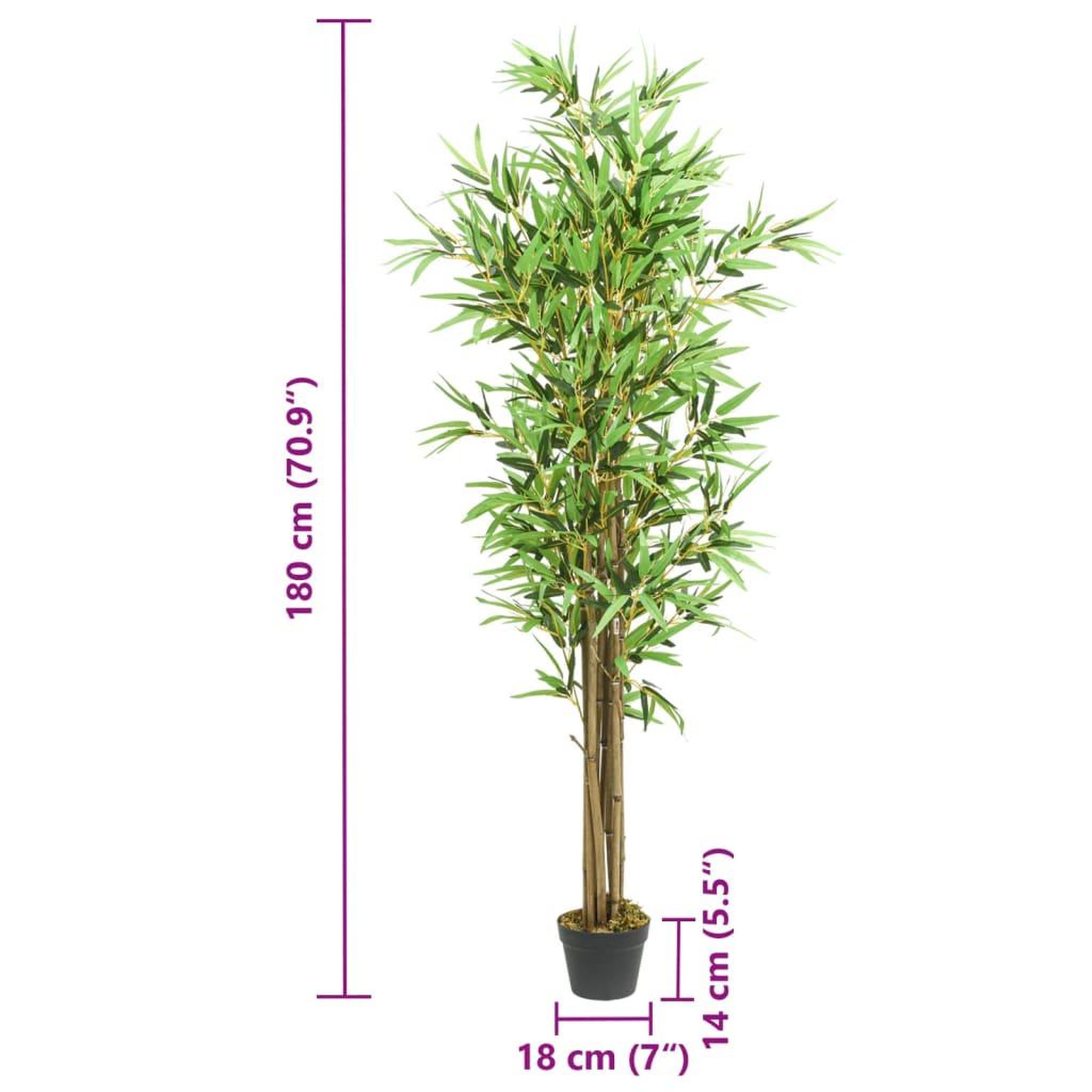 Voir la diapositive 5 : VIDAXL Bambou artificiel 1288 feuilles 180 cm vert