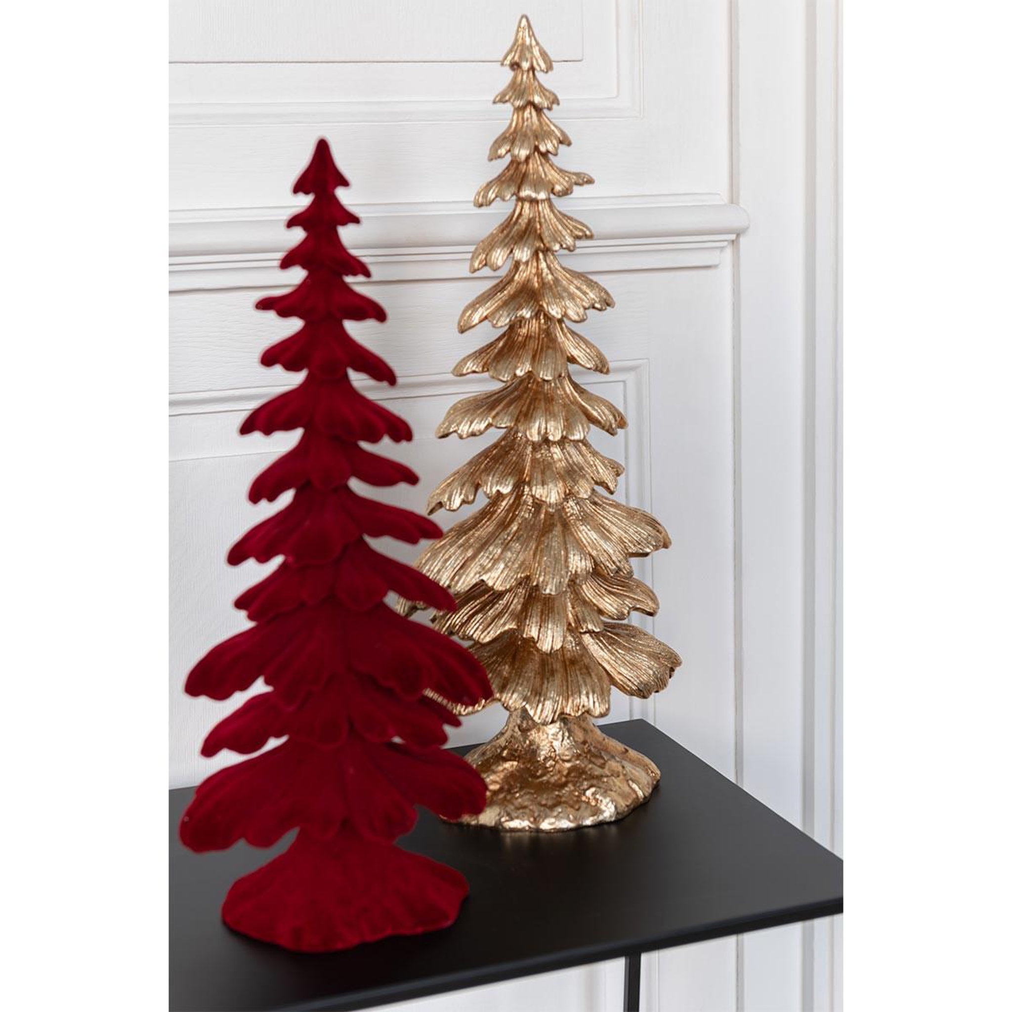 Voir la diapositive 3 : J-LINE Sapin déco en résine  luciano  51cm or
