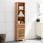 Voir la diapositive 1 : VIDAXL Armoire de salle de bain 42x29x182 cm Bois massif de noyer