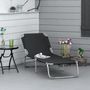 Voir la diapositive 2 : OUTSUNNY Bain de soleil transat pliable dossier réglable multipositions métal et polyester noir