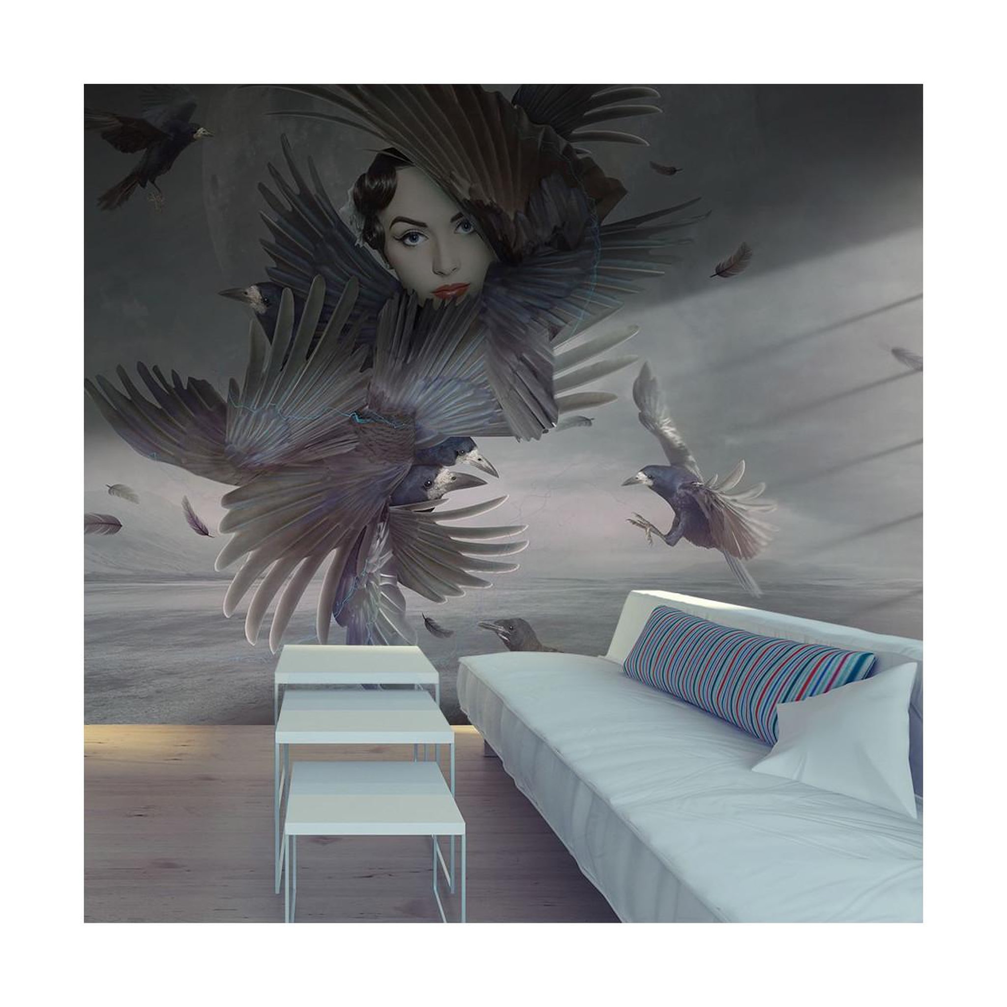 Voir la diapositive 1 : Paris Prix Papier Peint  Couverte de Plumes