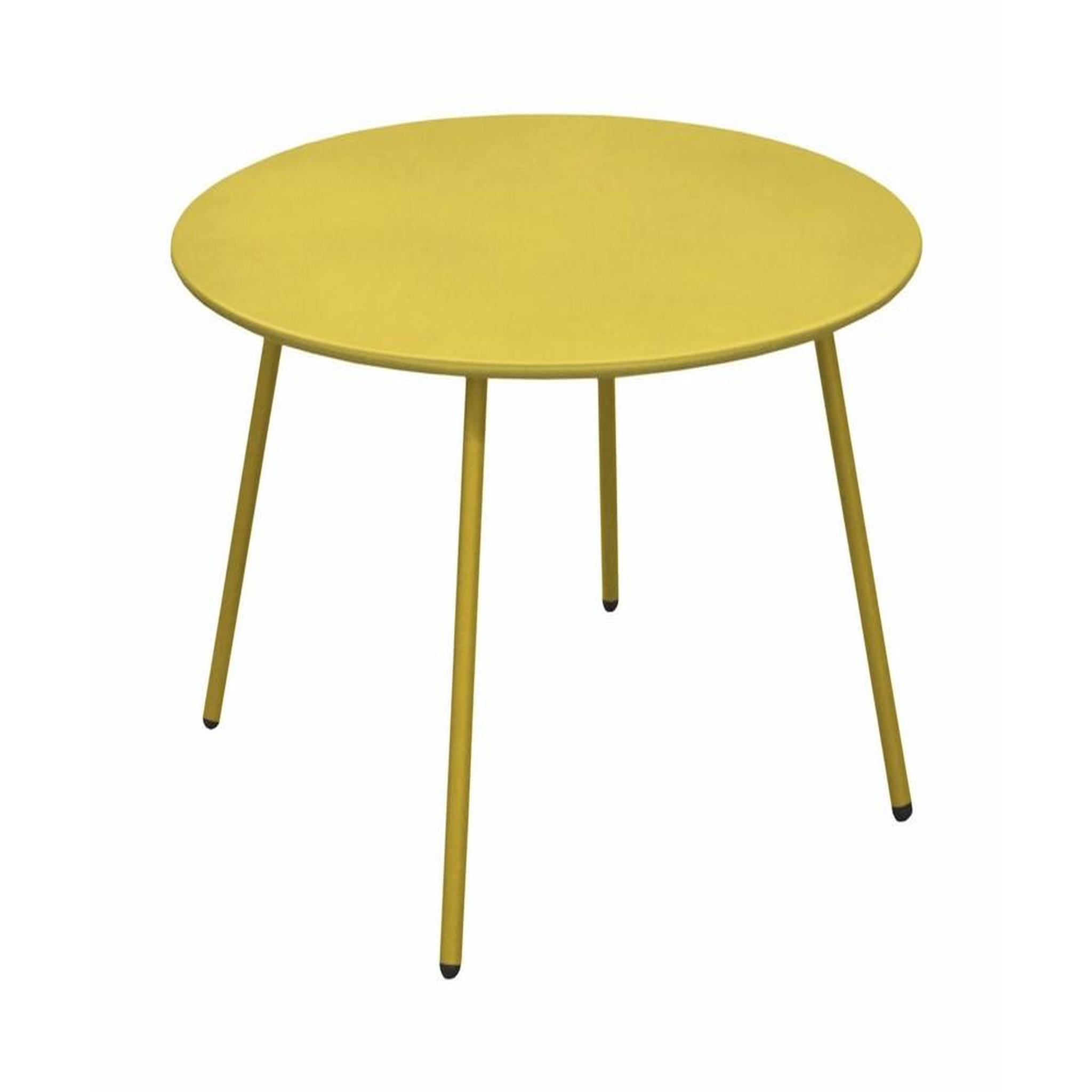Proloisirs Table basse de jardin ronde en acier Rio - moutarde Ø 70 cm