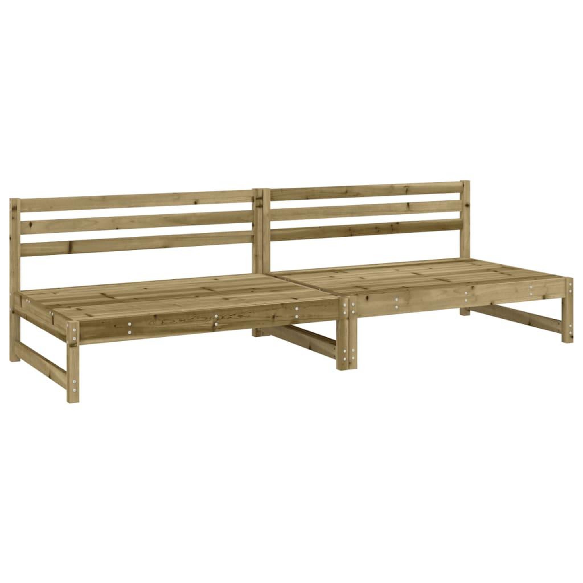 Voir la diapositive 2 : VIDAXL Canapes centraux de jardin 2 pcs 120x80 cm bois de pin impregne