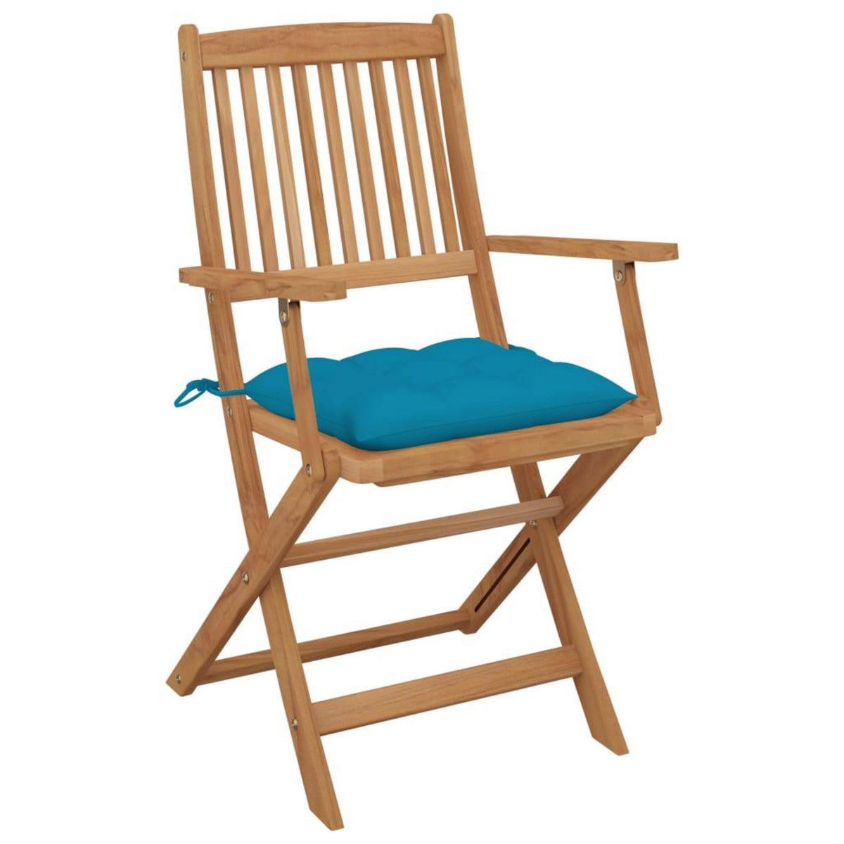 VIDAXL Chaises pliables de jardin lot de 2 avec coussins Bois d'acacia