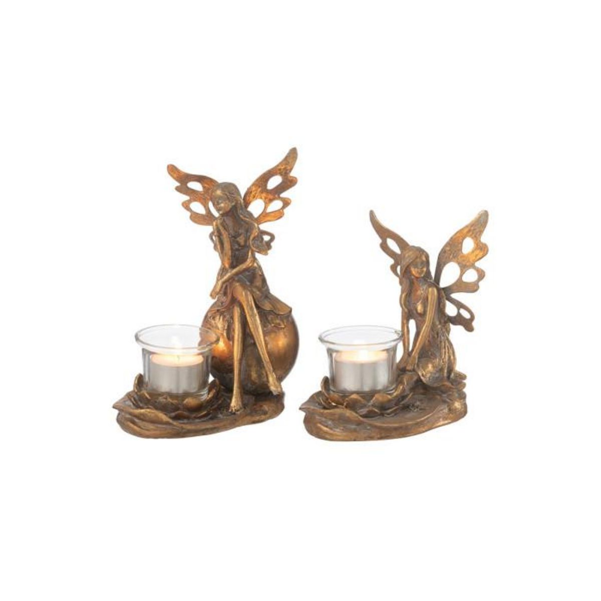 Paris Prix Bougeoir Déco en Métal  Vidia  20cm Or