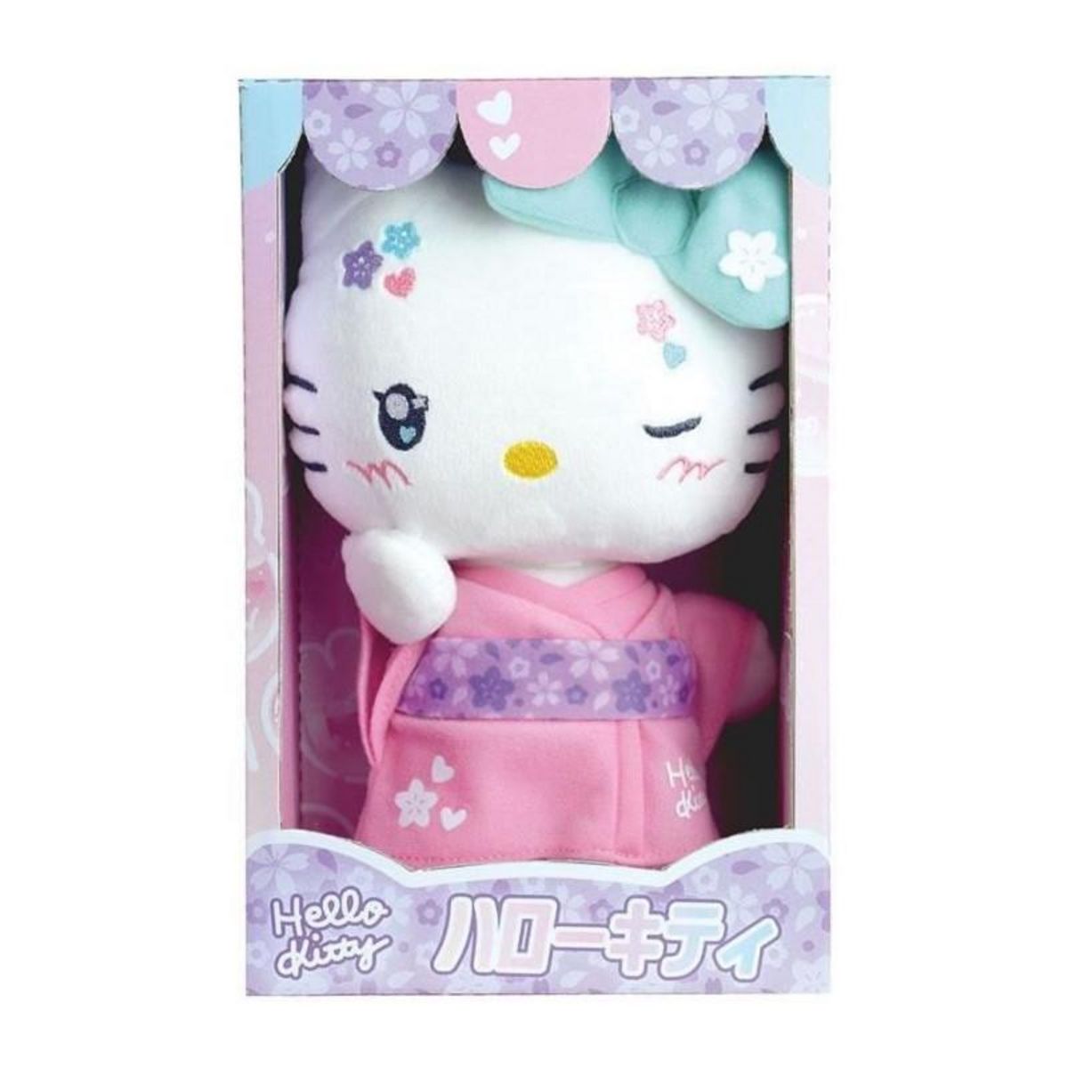 JEMINI Hello Kitty Kimono Kawai Peluche +- 22 cm - JEMINI - Version kawai avec kimono rose et tongs.