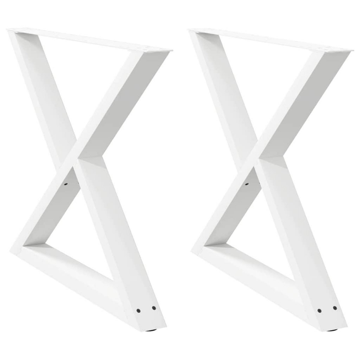 VIDAXL Pieds de table a manger 2 pcs blanc 90x(72-73,3) cm acier