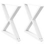 Voir la diapositive 2 : VIDAXL Pieds de table a manger 2 pcs blanc 90x(72-73,3) cm acier