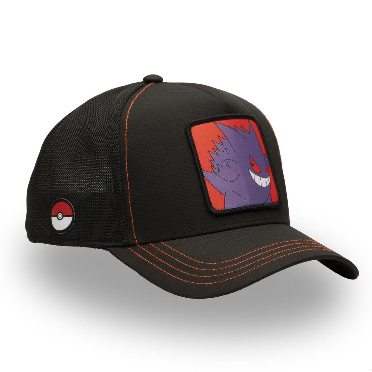 CAPSLAB Casquette trucker premium filet effet nid d'abeille Pokemon Gengar
