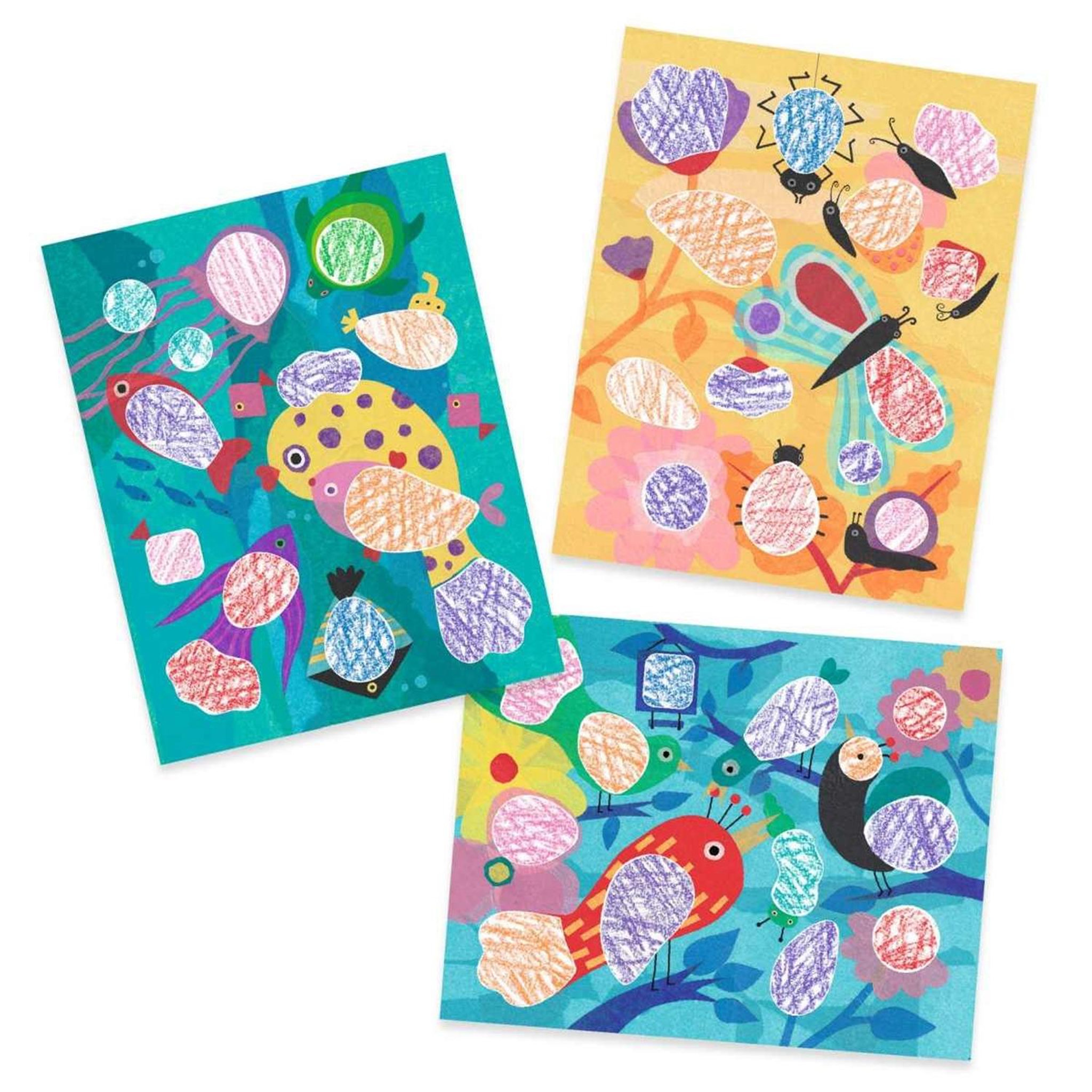 Voir la diapositive 5 : Djeco Piou piou  and  co coffret de coloriage