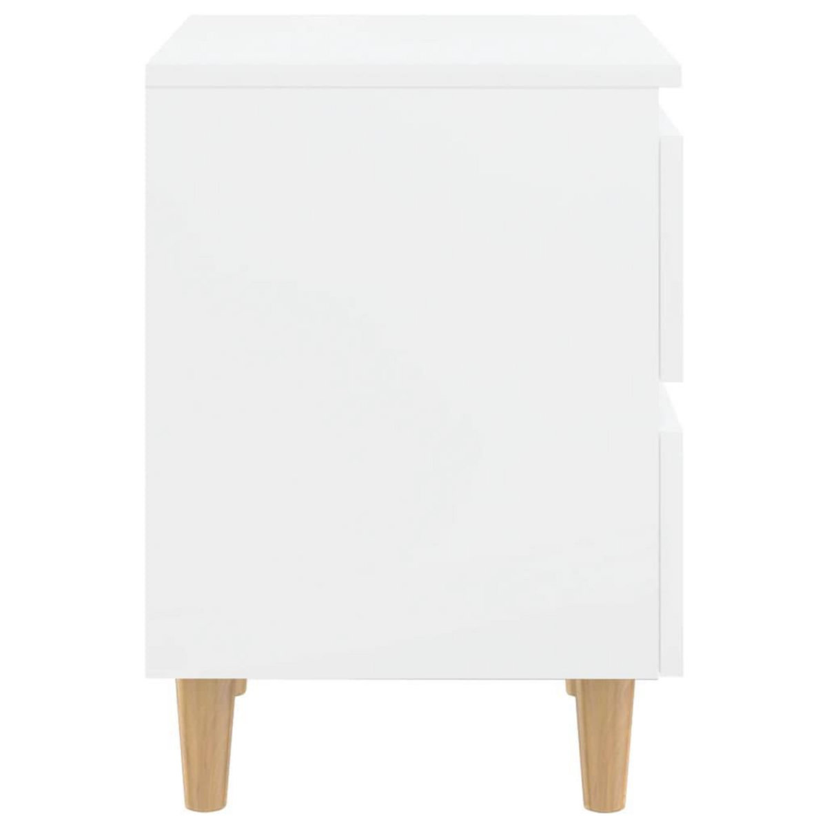 VIDAXL Tables de chevet pieds en pin 2 pcs blanc brillant 40x35x50 cm