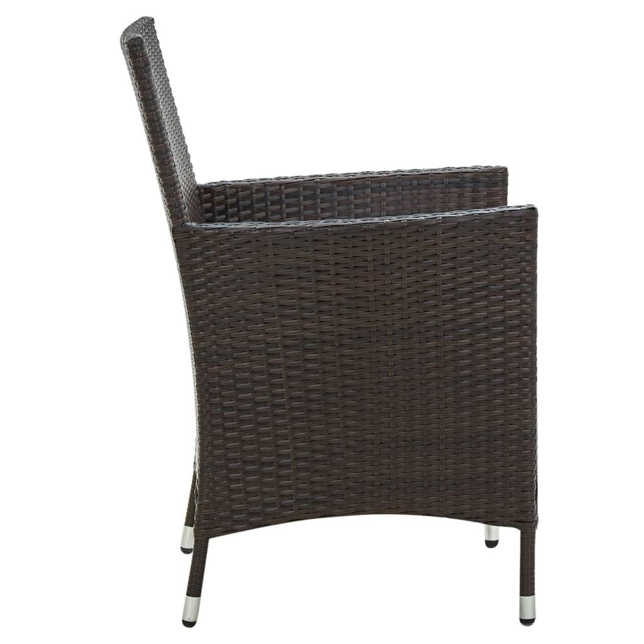 Voir la diapositive 4 : VIDAXL Chaises de jardin avec coussins lot de 4 Resine tressee Marron
